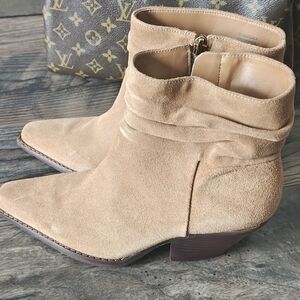 Vince Camuto Camel Suede Ankle Boots